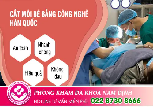Phẫu thuật môi bé vùng kín an toàn không gây đau tại Nam Định