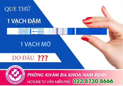 Que thử thai 1 đậm 1 mờ